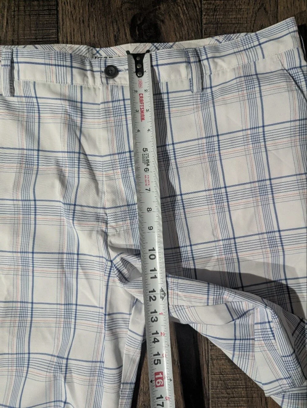 Men's IZOD Perform X Golf Blue & Red Striped Shorts Sz 40 ~ 6 Pockets 100% Poly